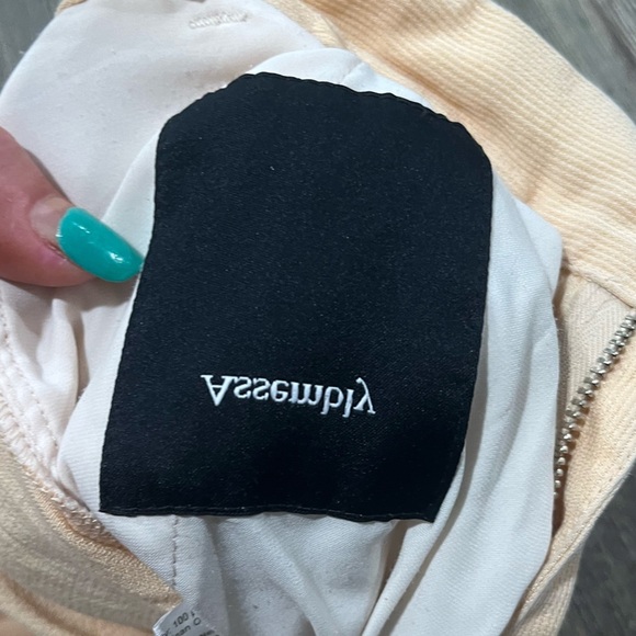 Assembly Womens Wide Leg Corduroy Pants High Rise Raw Hem Rayon Cream Size XS - Picture 7 of 12